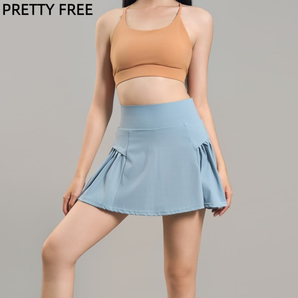 PRETTY FREE กระโปรงกางเกงเอวสูง ความยาวห้าส่วน กระชับหุ่น รูปที่ 7
