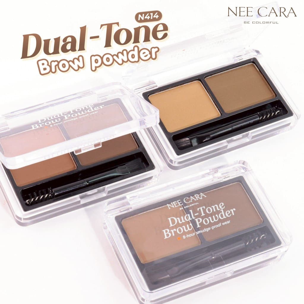N414 BROW POWDER คิ้วฝุ่นดูโอ้2สี เขียนง่าย ติดทน รูปที่ 3