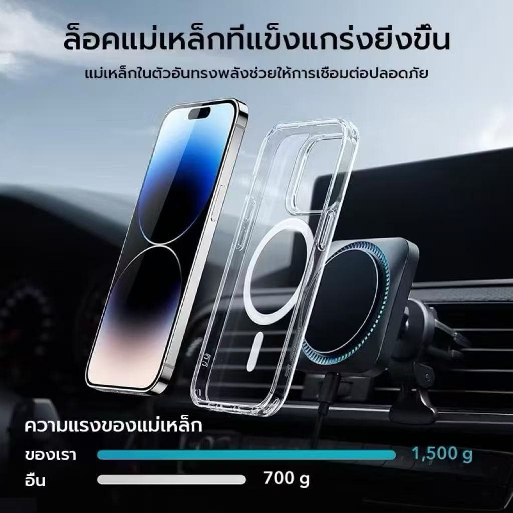 เคสป้องกันแม่เหล็กกันกระแทกโปร่งใส, เคสป้องกัน, TPU + PC เหมาะสําหรับ iPhone11-17 11/11Pro/11Pro/14/13 /12/15/16e promax รูปที่ 4
