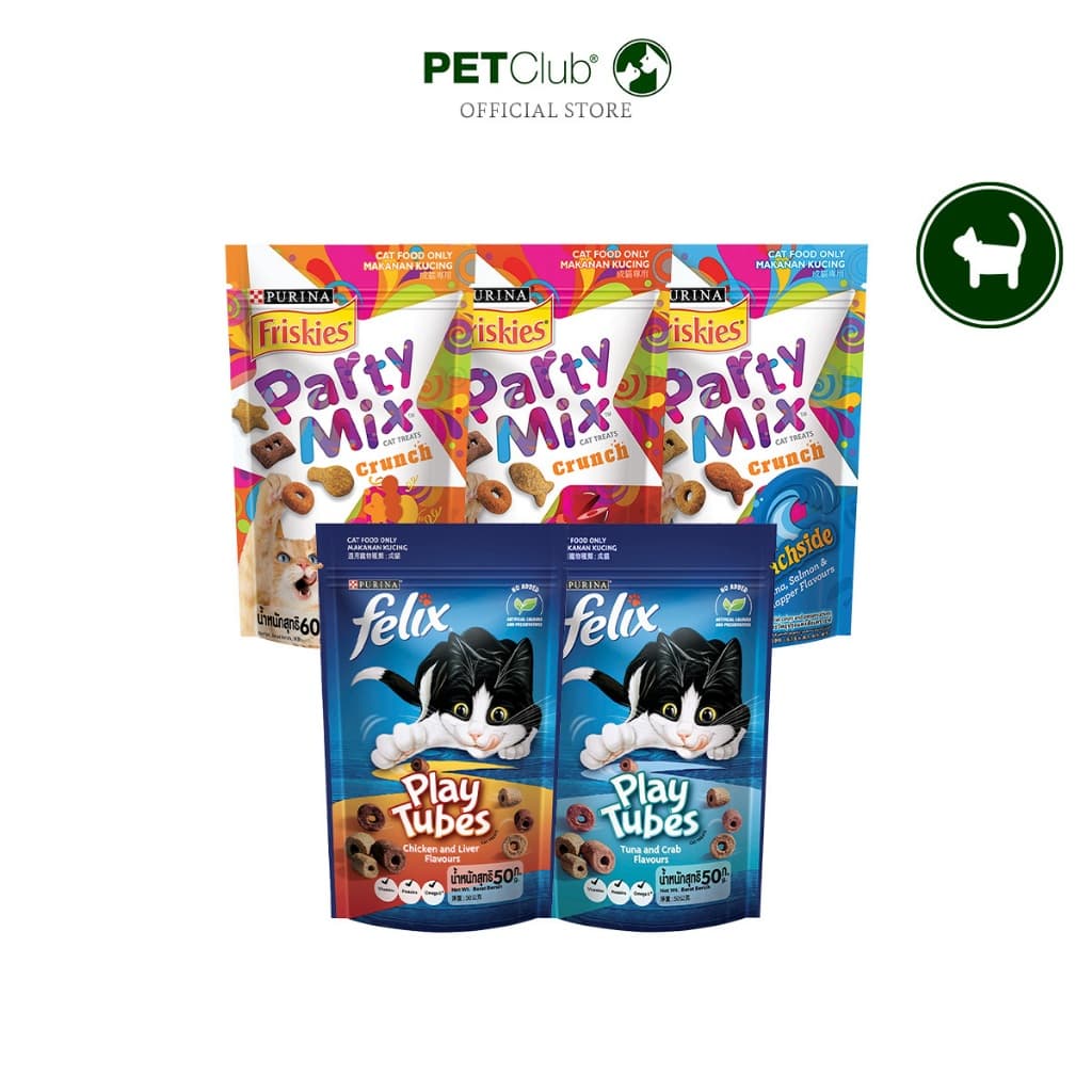 Friskies Party Mix, FELIX Party Mix - ขนมแมว !! ยกกล่อง 8 ซอง พิเศษ 445.- !! รูปที่ 1