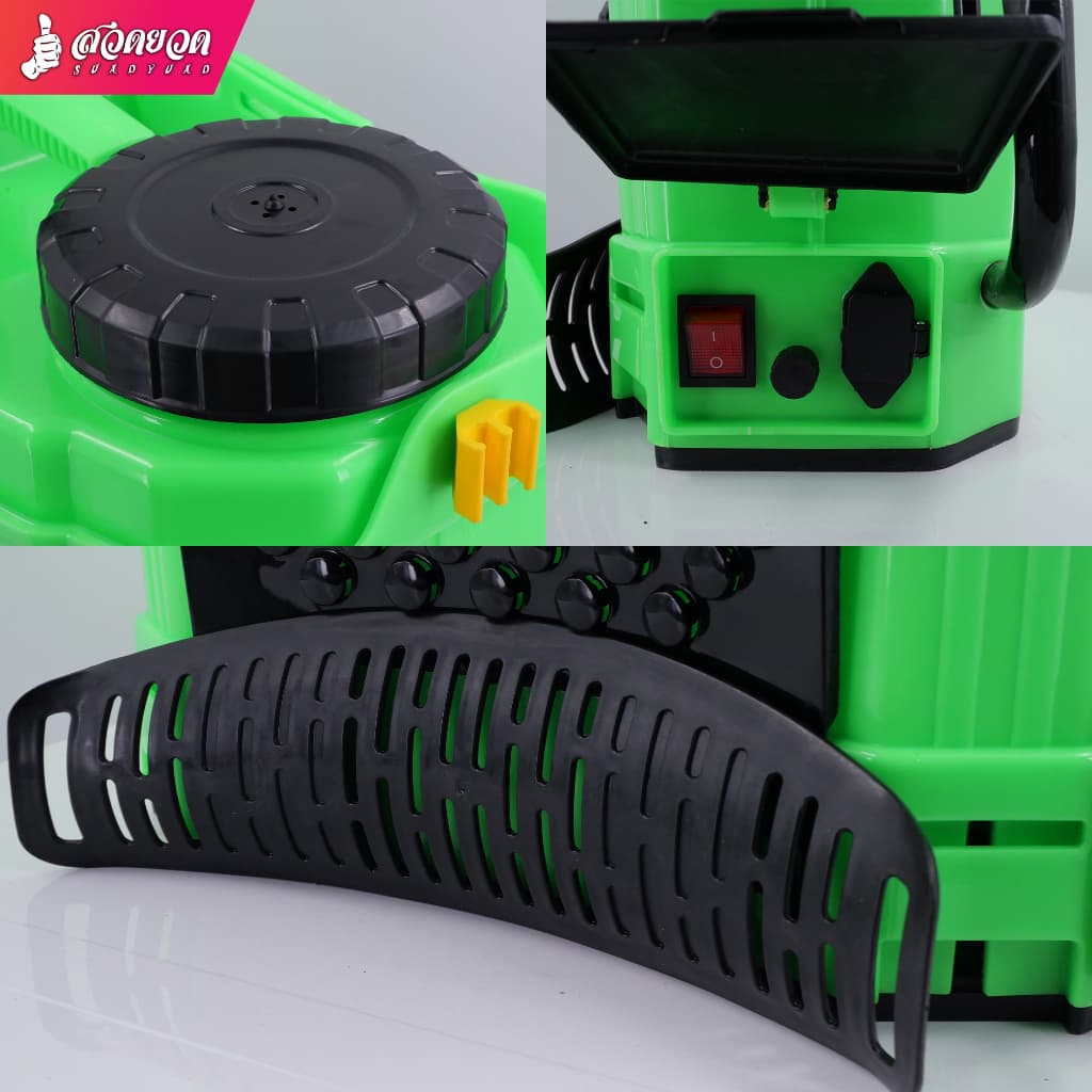 เครื่องพ่นยา AKI LH18L แบตเตอรี่ลิเธียม 12V 8Ah มือโยก+แบตเตอรี่ ถังพลาสติกสีเขียว หัวพ่น 5 แบบ ประกัน 6 เดือน รูปที่ 4