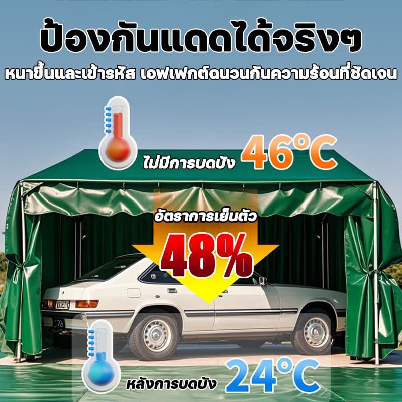 ผ้าใบกันแดดฝน กลางแจ้ง ข้น ผ้ากันฝน คุณภาพชั้นยอด หนากว่าผ้าอื่นถึง 10 เท่า กันน้ำ และกันแดดได้ทั้งสองด้าน ผ้าใบกันฝนหนา รูปที่ 4