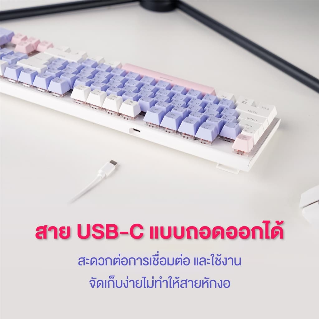 FANTECH รุ่น MK889 คีย์บอร์ดเกมมิ่ง KEYBOARD MECHANICAL คีย์บอร์ด RGB ปรับไฟได้ 13 โหมด รูปที่ 2