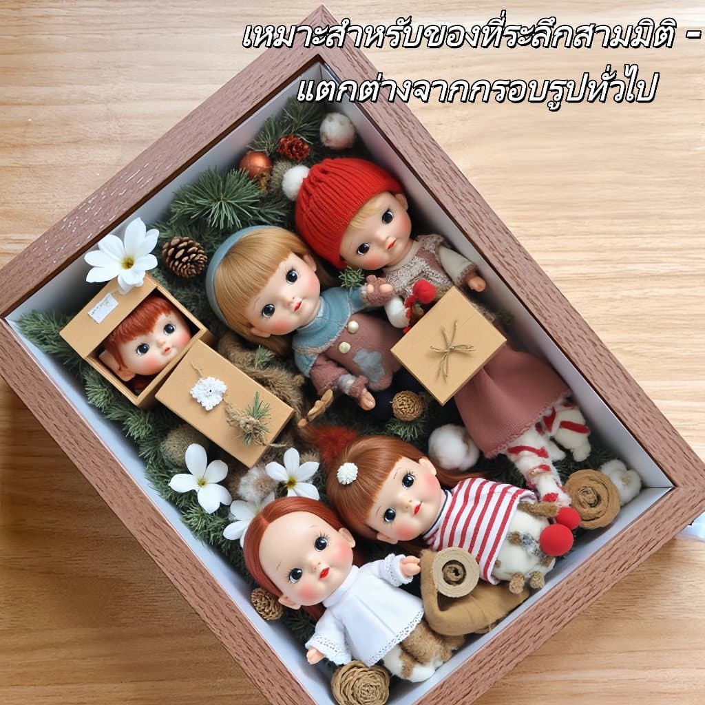 กล่องฟิกเกอร์ กรอบรูป DIY 6/8/10 นิ้ว แบบไม้จริง กล่องโมเดล ติดผนัง ตู้โมเดล และชั้นโชว์ สำหรับ โมเดล Art Toy POP MART รูปที่ 6