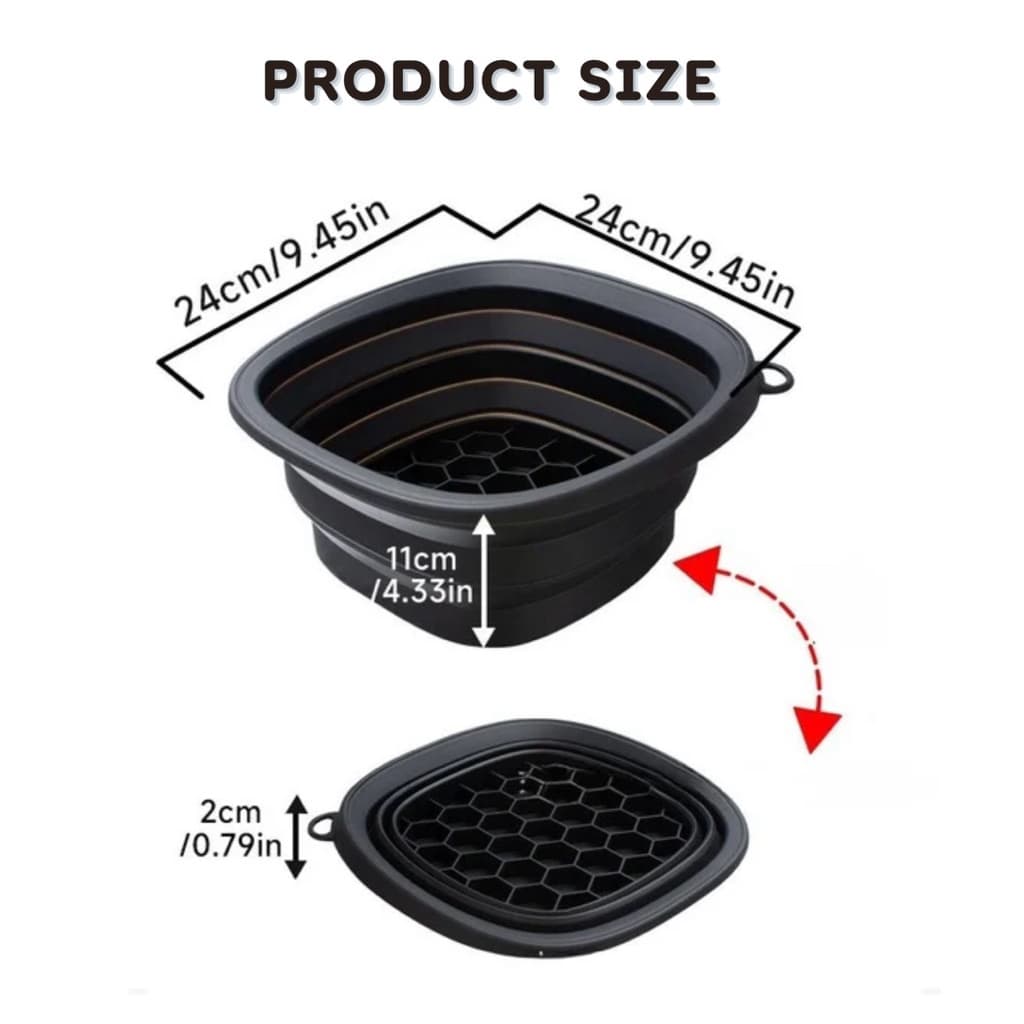 Face Ice Bath Bowl ทรงสี่เหลี่ยม ถาดน้ำแข็งซิลิโคนพับได้แบบพกพา อ่างล้างหน้าสี่เหลี่ยม สปาหน้า แช่หน้า, รูปที่ 7