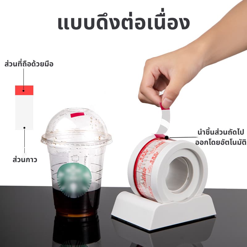 สติ๊กเกอร์ปิดฝาแก้ว ที่ปิดฝาแก้ว 360แผ่น ปิดฝาแก้ว สติ๊กเกอร์ปิดแก้ว 33x55MM รูปที่ 2