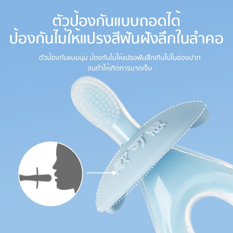 Dexter แปรงสีฟันยางสำหรับทารก 0+ ซิลิโคนเกรดอาหารใช้ได้ ทำความสะอาดฟัน เหงือก และเคลือบลิ้น รูปที่ 3