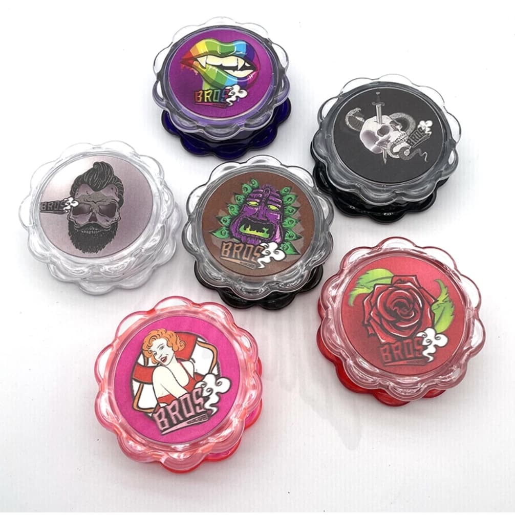 ขายส่ง 1กล่อง12ชิ้น ที่บด ถาด Bros 3D Grinder BROS ที่บดสมุนไพร 60MM เครื่องบดสมุนไพร ที่บดพลาสติก รูปที่ 4