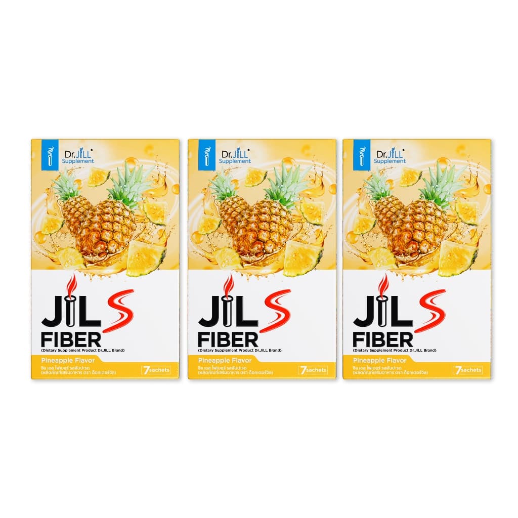 2 แถม 1 Dr.JiLL JILS Fiber Pineapple Flavor ดร.จิล ไฟเบอร์ รสสับปะรด 21 ซอง 3 กล่อง รูปที่ 3