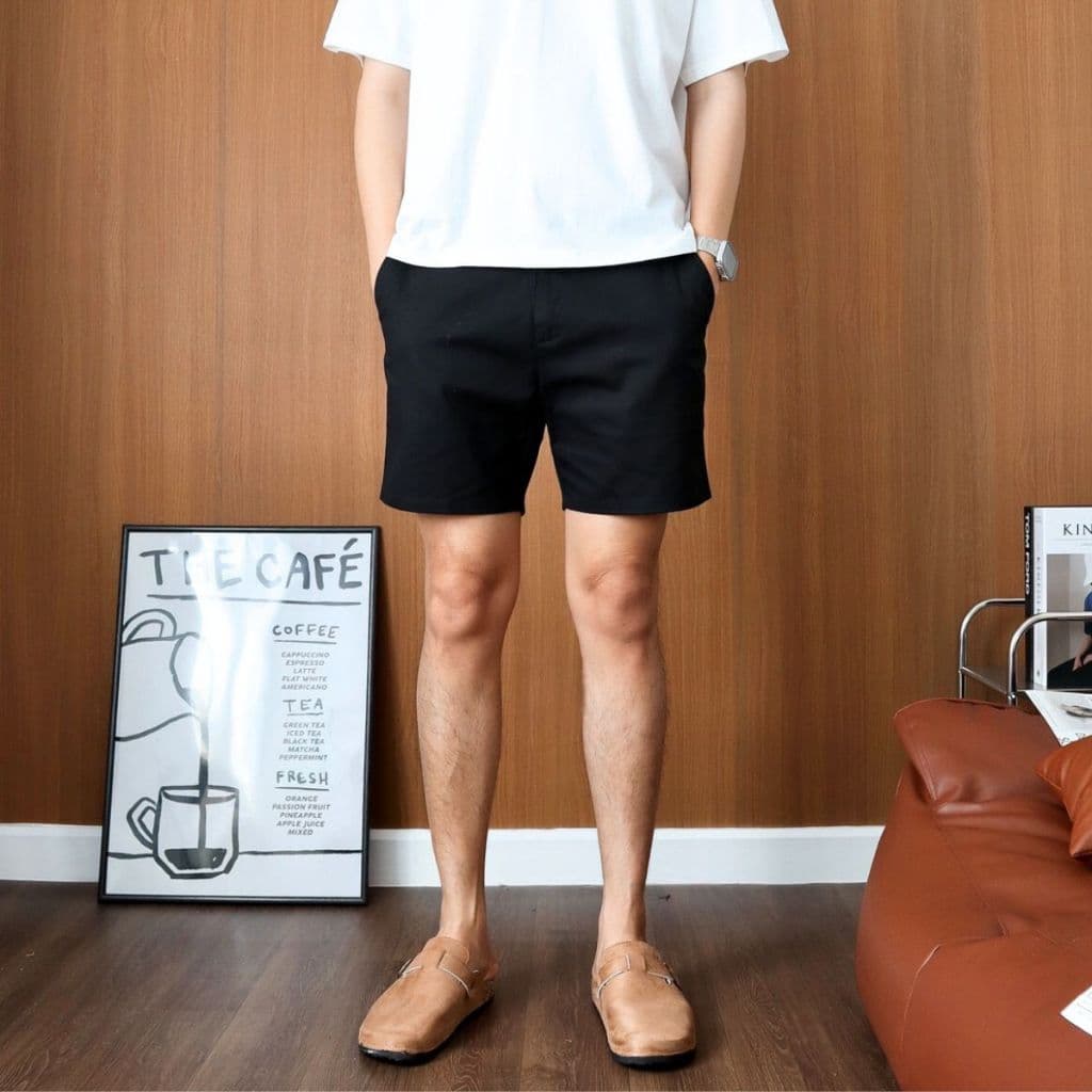 HIMSELF Chino Shorts กางเกงขาสั้นชิโน่ ทรงกระบอกเล็ก ความยาว 16 นิ้ว ใส่สบาย ทรงสวย รูปที่ 3