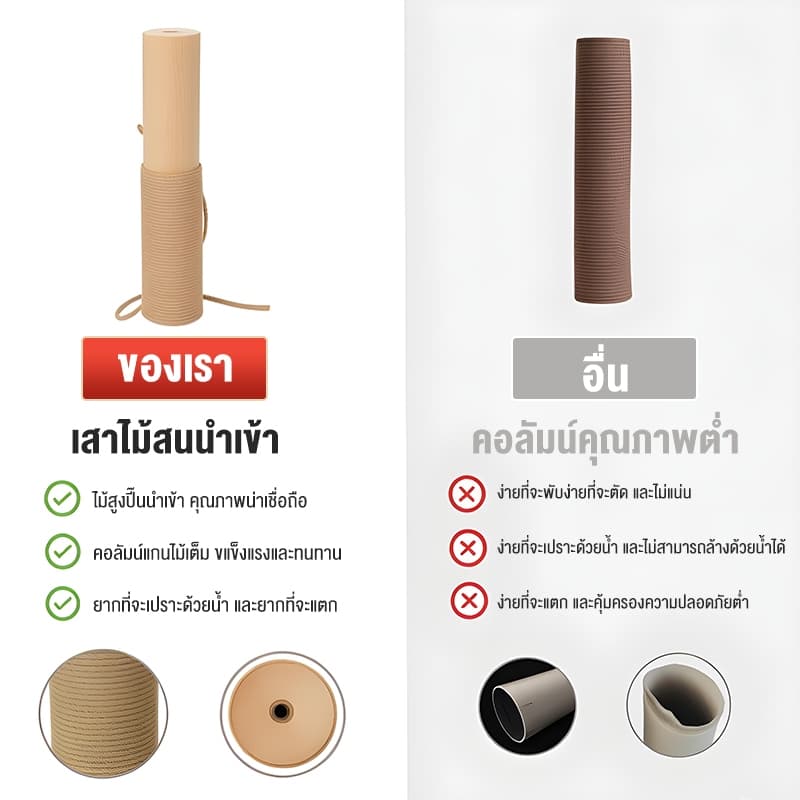 คอนโดแมว คอนโดแมวไม้ เสาลับเล็บแมวได้ คอนโดกำมะหยี่และคอนโดไม้ แน่นไม่สั่น เหมาะสำหรับแมว 3-6 ตัว รูปที่ 6