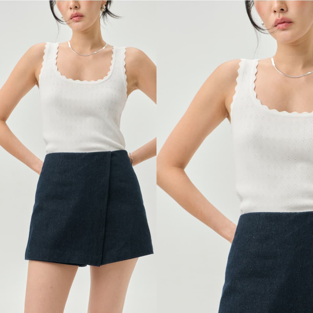 Felt.bkk Lilie Top เสื้อแขนกุดขอบคลื่น ดีเทล ผ้าฉลุ รูปที่ 3