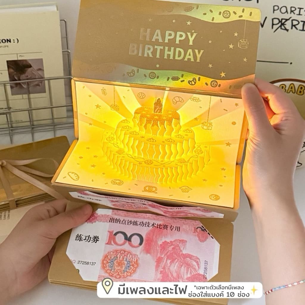 มีส่งด่วน การ์ดอวยพรใส่เงินสำหรับวันเกิด รูปที่ 3