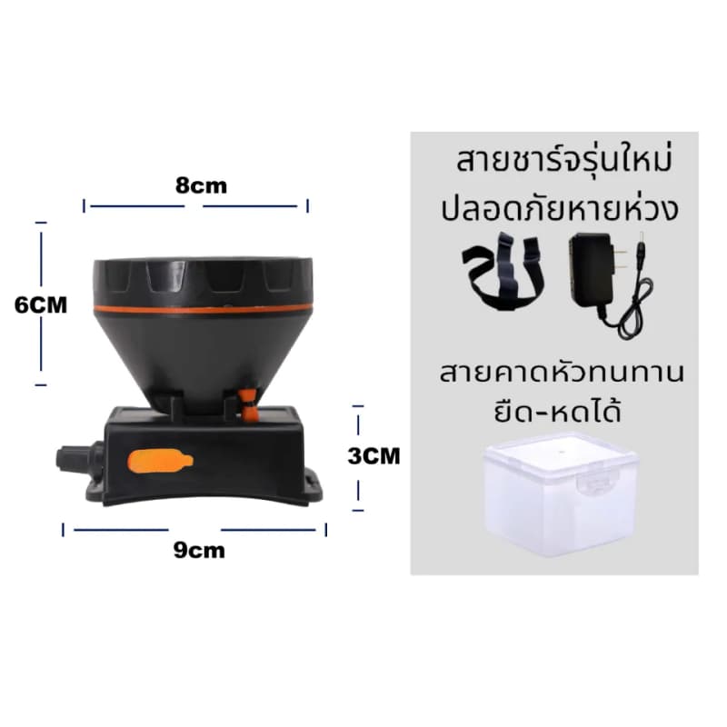 Buy 1 Get 1 Free Elephant Headlamp ไฟฉายคาดหัว หลอด LED 1800W แสงพุ่งไกล 2000 เมตร หัวไฟฉาย ไฟฉายคาดหัวของแท้ RH 5108 รูปที่ 7