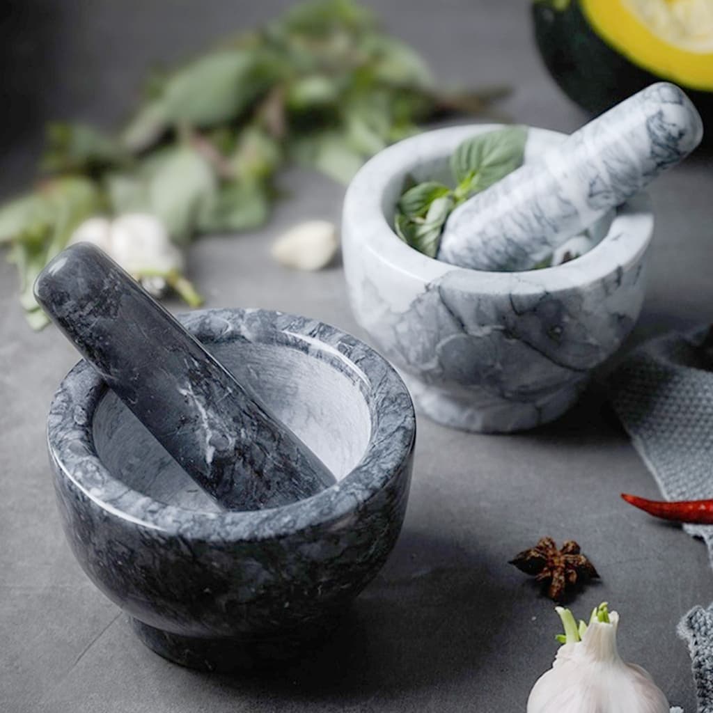 ครกหินอ่อน ครกหิน marble mortar ครกจิ๋ว ขนาด 4นิ้ว 5นิ้ว น้ำหนักเบา ล้างง่าย ไม่เก็บกลิ่น ผิวเรียบ Deebillion รูปที่ 7