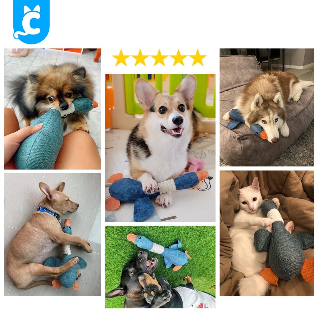 CleverPet ของเล่นสุนัข Sophie The Duck บีบมีเสียง ตุ๊กตาเป็ด หมา Dog Toy รูปที่ 8