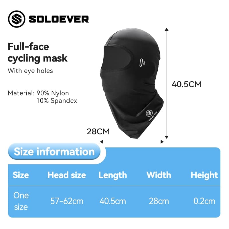 SOLOEVER Balaclava Face Mask สําหรับขี่รถจักรยานยนต์และขี่จักรยาน Biker Mask PM2.5โม่งระบายอากาศ กันฝุ่น กันรังสีuv รูปที่ 9
