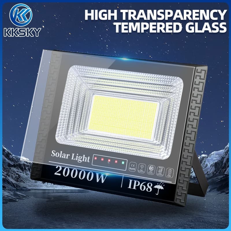 KKSKY ไฟโซล่าเซลล์ LED ไฟ สปอตไลท์ IP68 Solar Light 80000W กันน้ำ กันฟ้าผ่า 50000W สว่างอัตโนมัติเมื่อฟ้ามืดหลอดไฟ รีโมท รูปที่ 3