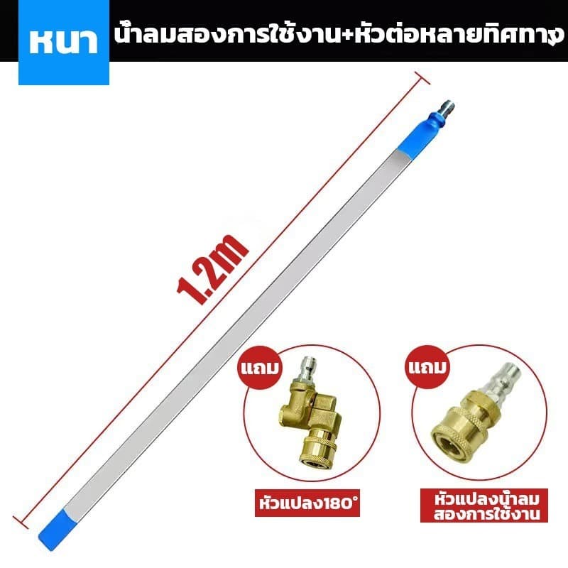 100/120CM!หัวฉีดพ่นน้ำแบบบางพิเศษ ฉีดล้างแผงรังผึ้งหม้อน้ำ พร้อมข้อต่อตรง & ข้อต่อพับได้ 180° หัวฉีดน้ำ หัวพ่นน้ำ เตรียม รูปที่ 7