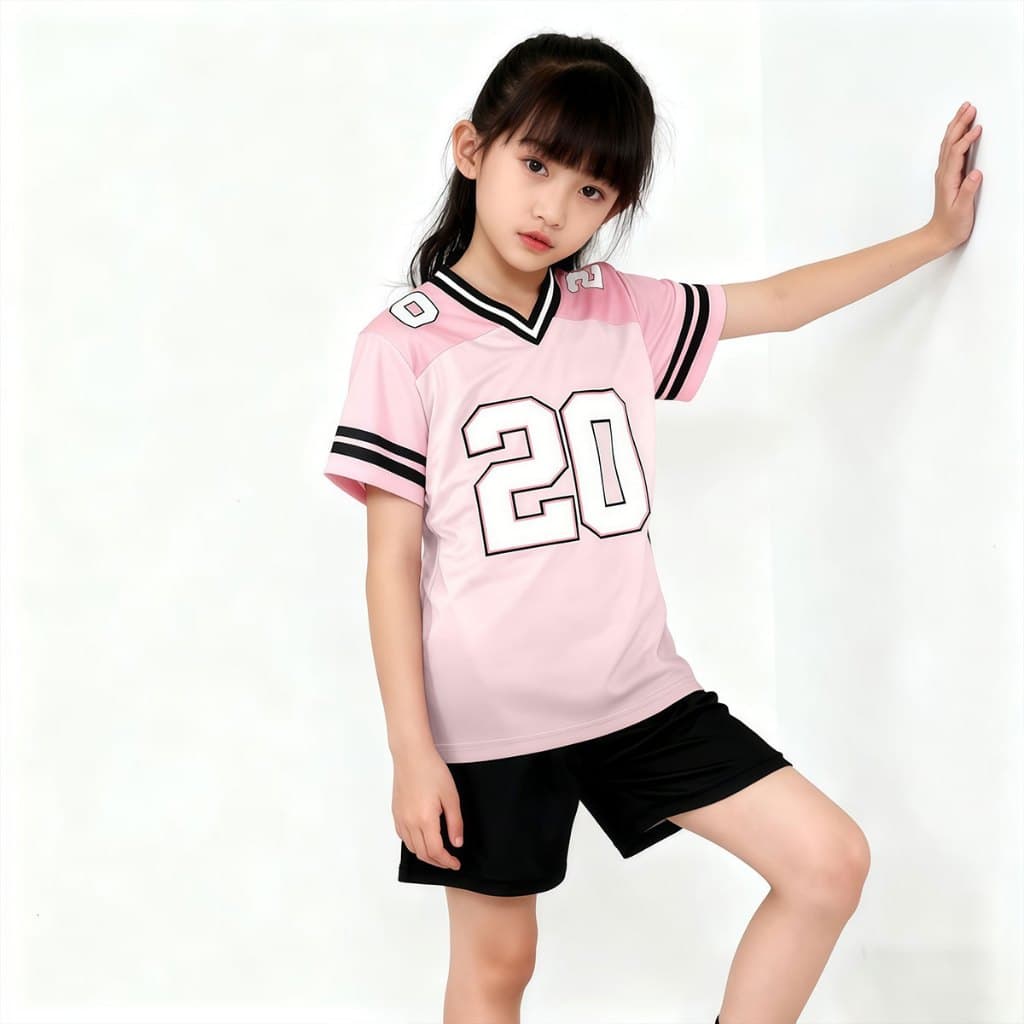 Beryl kidsเสื้อยืดเด็กเสื้อแขนสั้นลำลอง สำหรับเด็กชายและเด็กหญิง พิมพ์ลายตัวเลข คอวี สไตล์ฮิปฮอป แห้งเร็ว ฤดูร้อน รูปที่ 2