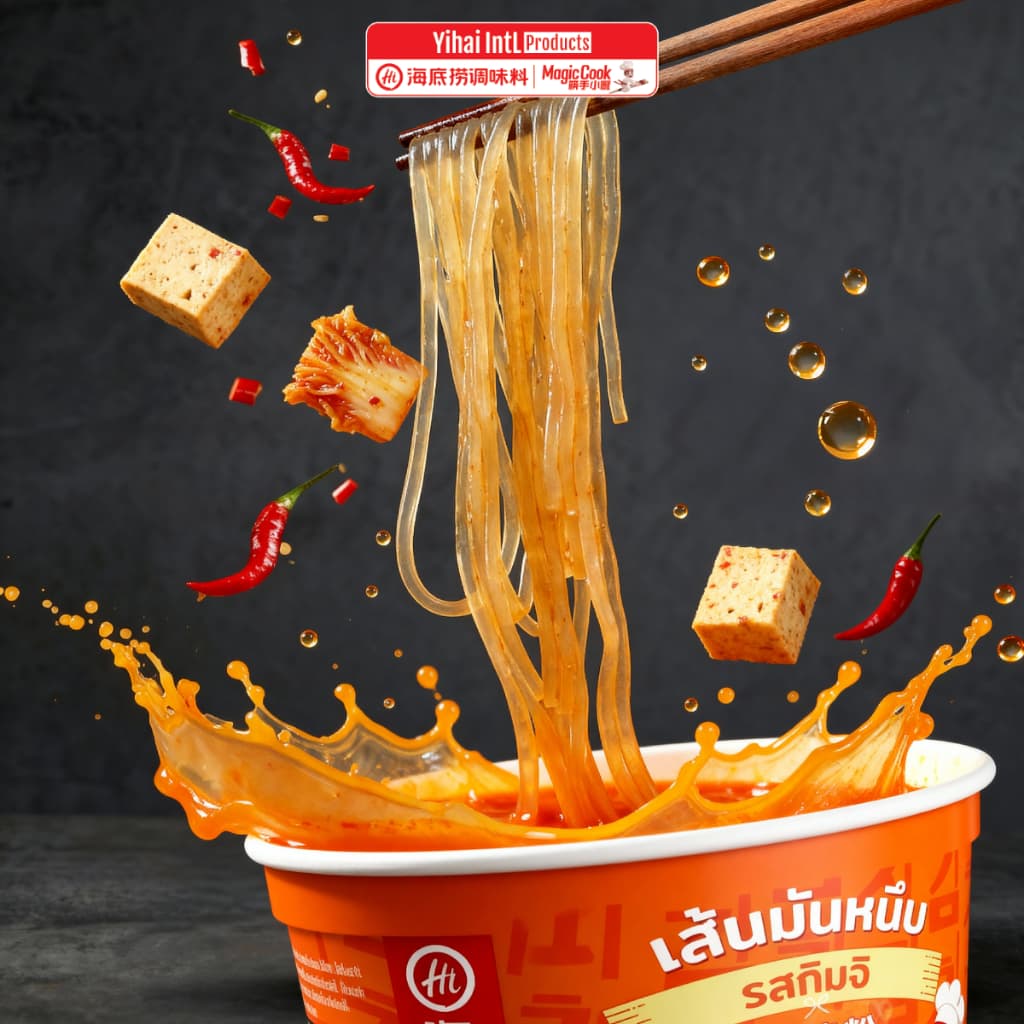 Haidilao เส้นมันหนึบคัพรสกิมจิ กึ่งสำเร็จรูป เผ็ด เข้มข้น กลมกล่อม แบบพร้อมทานแค่เติมน้ำร้อน รหัส 3026542 รูปที่ 6