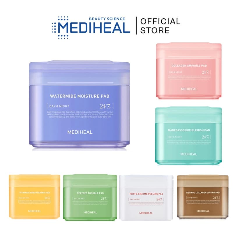 Mediheal Toner Pads - Collagen Firming, Madecassoside Blemish, Teatree Acne, Vitamide Brightening, Retinol รูปที่ 1
