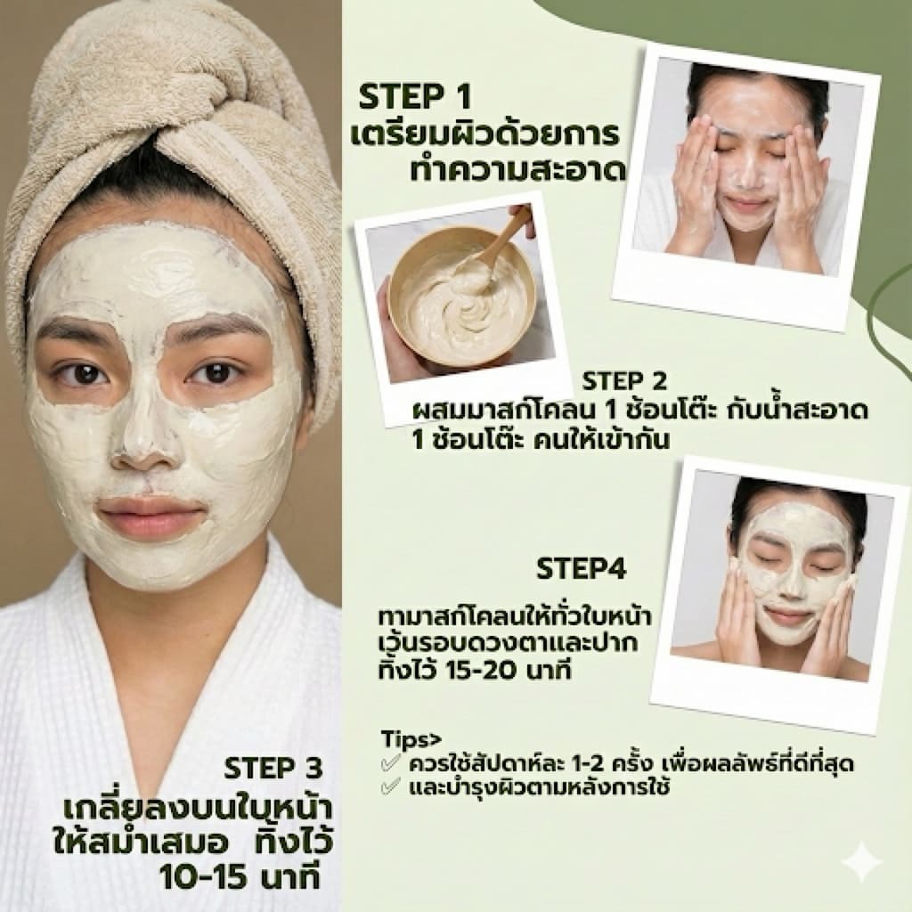 ผงมาส์กหน้า นำเข้าเกาหลี สูตรผิวใส ฉ่ำวาว ออร์แกนิค ช่วยปลอบประโลมผิว รูปที่ 4