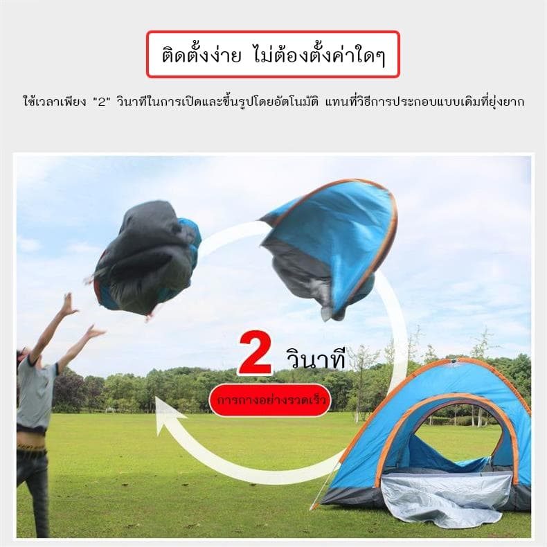Greenforst เต็นท์แบบกางอัตโนมัติ เต็นท์แคมปิ้ง เต้นท์เดินป่า เต็นท์ปิกนิกสำหรับครอบครัว พับได้ ทนแดด ทนฝน รุ่น 2015 รูปที่ 4