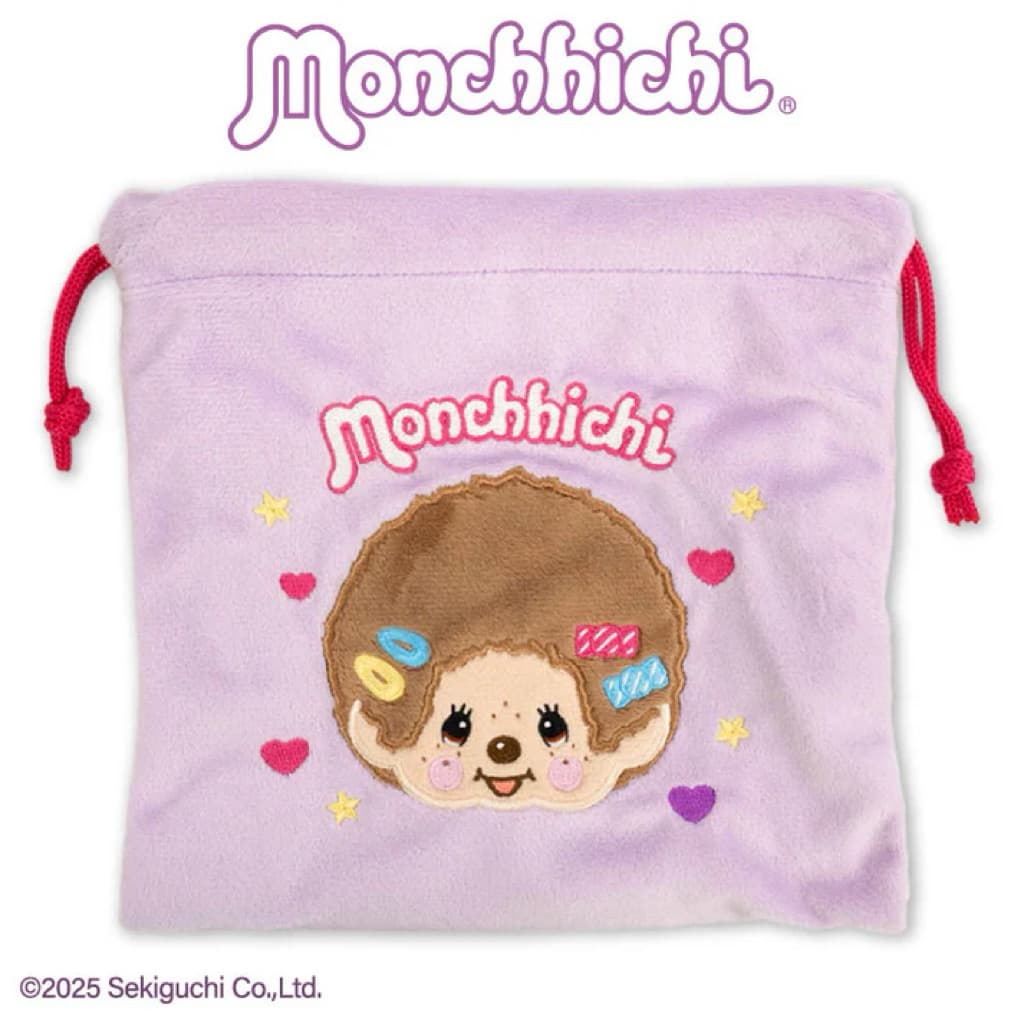 กระเป๋าหูรูด ถุงผ้าหูรูด กระเป๋าใส่เหรียญ Monchhichi มอนชิชิ แท้100% รูปที่ 3