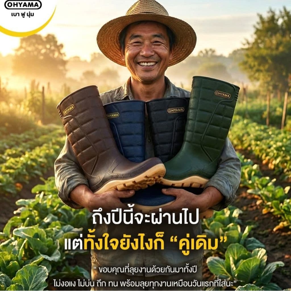 รุ่นใหม่ล่าสุด รองเท้าบู๊ต Ohyama B.003 สูง15นิ้ว ฟู นุ่ม เนื้อหนา รับน้ำหนักได้ดีเป็นพิเศษ รูปที่ 2