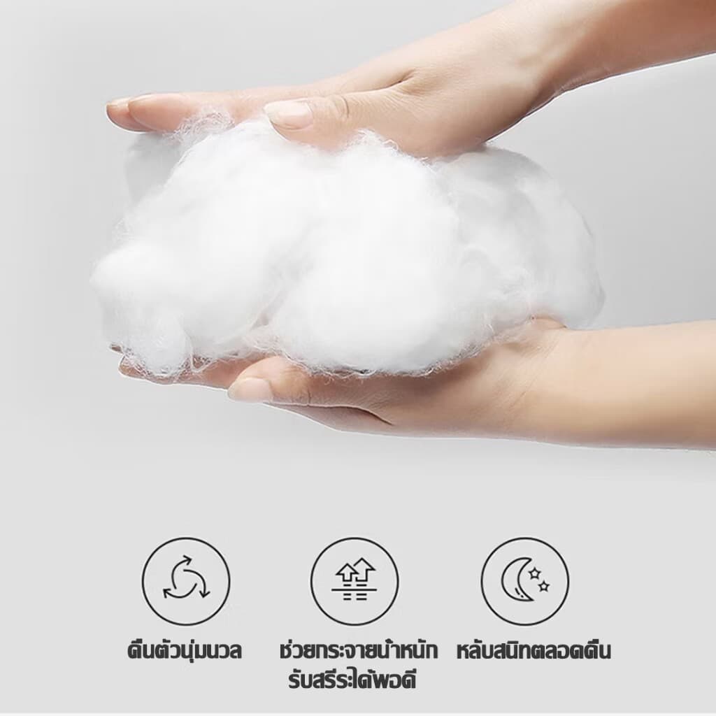 หมอนหนุน หมอนเย็น ลดอาการปวดคอ Pillow หมอนคู่หมอนเดี่ยว 800g ระบายอากาศป้องกันไรฝุ่น รูปที่ 8