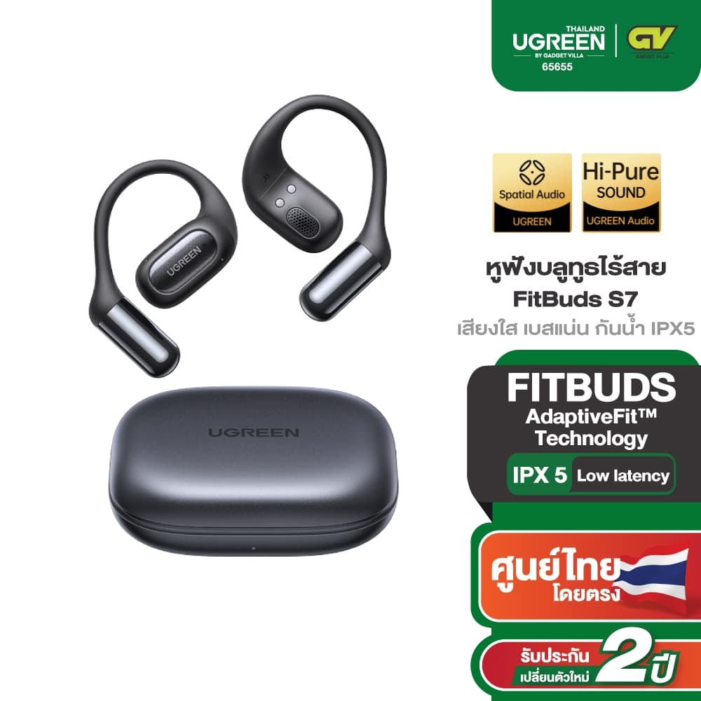 UGREEN หูฟัง หูฟังวิ่ง หูฟังออกกำลังกาย FitBuds S7 เสียงใส เบสแน่น กันน้ำ IPX5 บลูทูธ 6.0 รุ่น WS213 รูปที่ 1