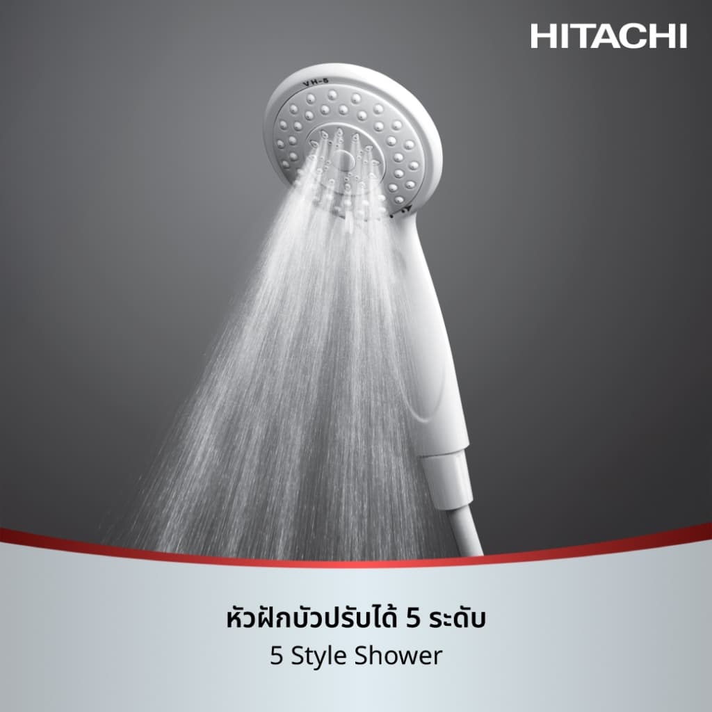 Hitachi ฮิตาชิ เครื่องทำน้ำอุ่น 3,800 - 4,800 วัตต์ Copper Tank รุ่น HES-GS สี Matte Metallic White/Silver รูปที่ 8