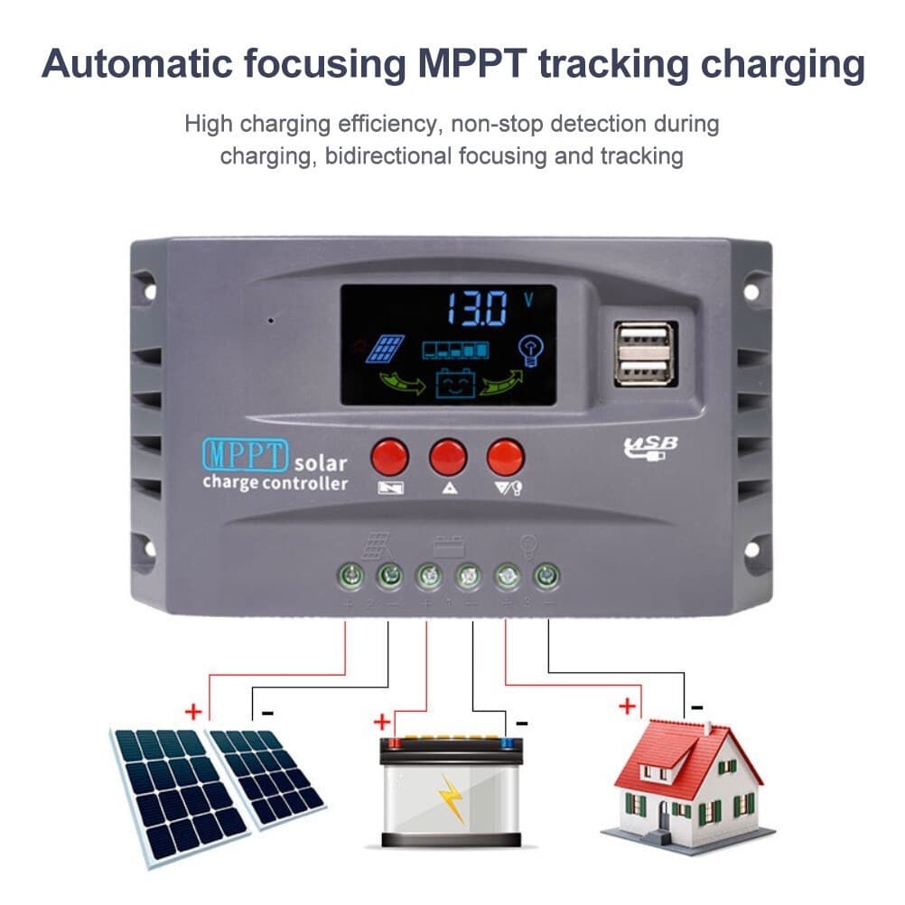 รุ่นอัพเกรด MPPT ชาร์จเจอร์ ชาจเจอร์โซล่า 12v24v โซล่าชาร์เจอร์ โซล่าคอนโทรลเลอร์ แผงควบคุมพลังงานแสงอาทิตย์แบบ ชาตเ รูปที่ 6