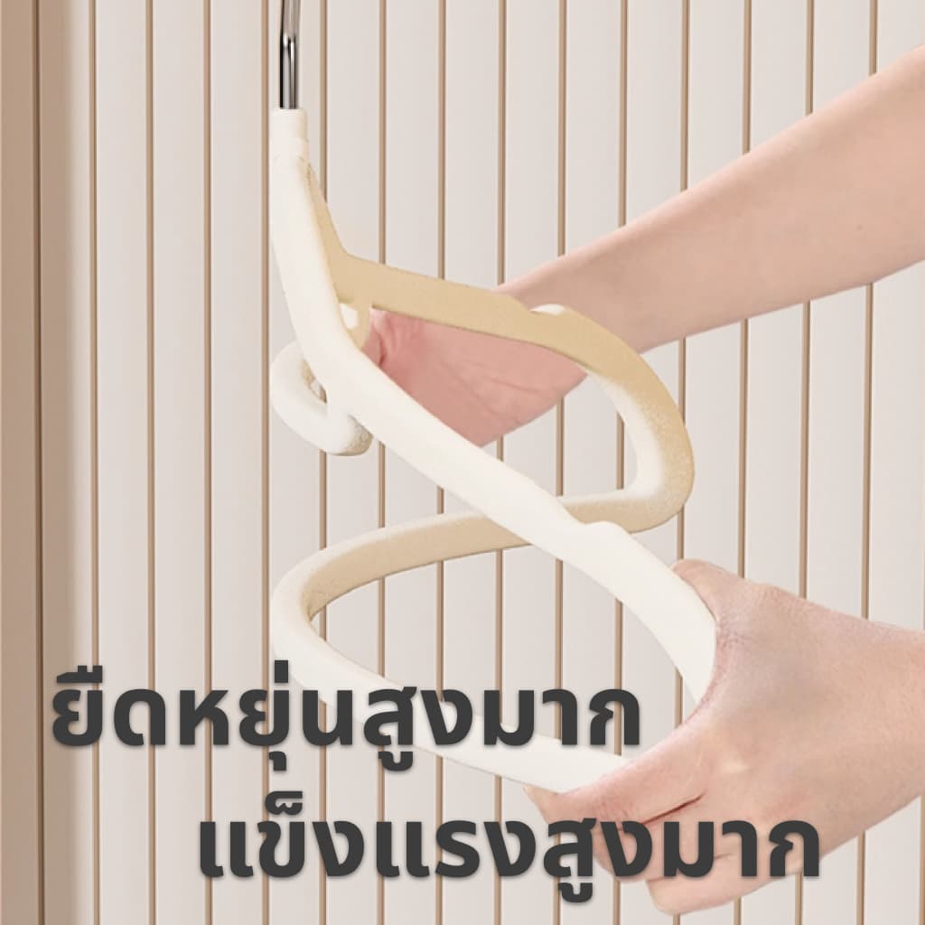 ดีถูกใจ.living ไม้แขวนพรีเมียม เนื้อเวลเวท 1แพ็ค50 ชิ้น ร่องกันลื่น ประหยัดพื้นที่ ตะขอหมุน360° รูปที่ 7