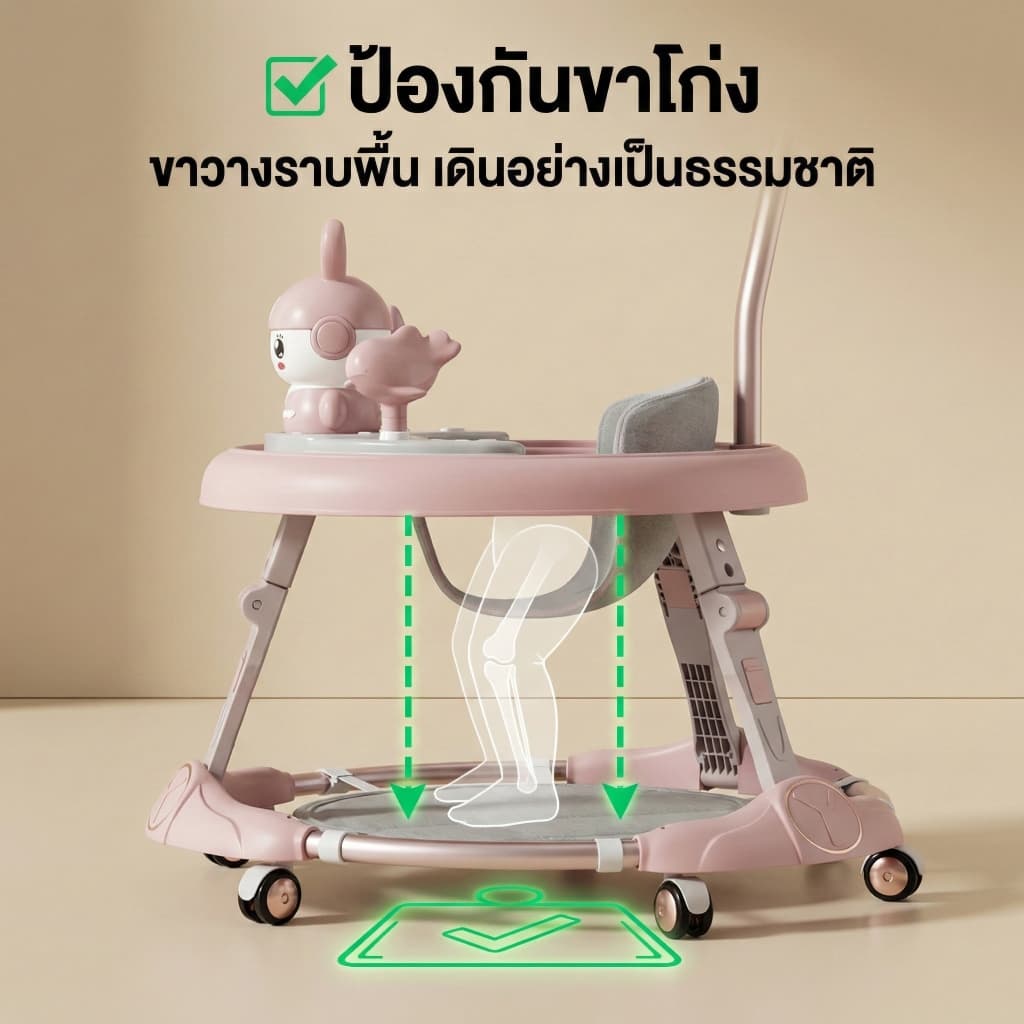 Beige รถหัดเดิน รถหัดเดินหน้ากระต่าย รถหัดเดินมีเสียง รถหัดเดินเด็ก6เดือน รถหัดเดินฮอต รูปที่ 3