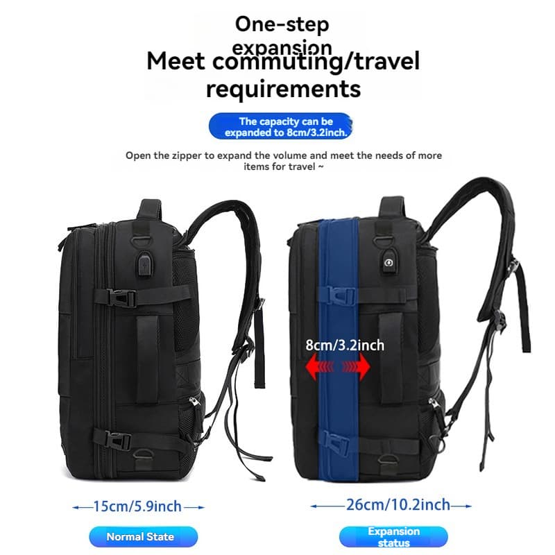40L กระเป๋าเป้เดินทาง กระเป๋าเป้กันน้ำ ขยายขนาดได้ กระเป๋าใส่แล็ปท็อปขนาด 16 นิ้ว รูปที่ 5