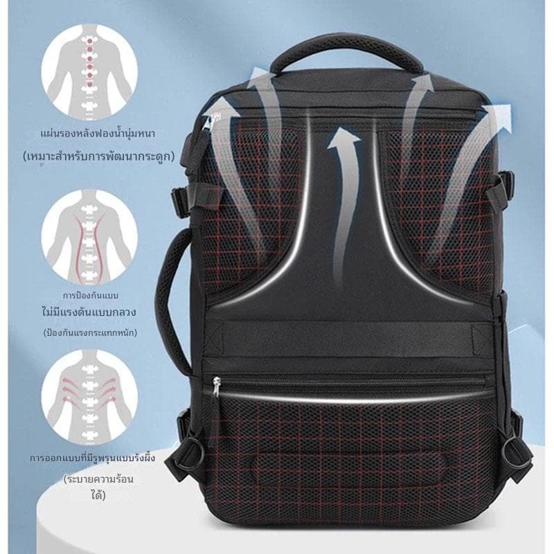 40L กระเป๋าเป้เดินทาง กระเป๋าเป้กันน้ำ ขยายขนาดได้ กระเป๋าใส่แล็ปท็อปขนาด 16 นิ้ว รูปที่ 8