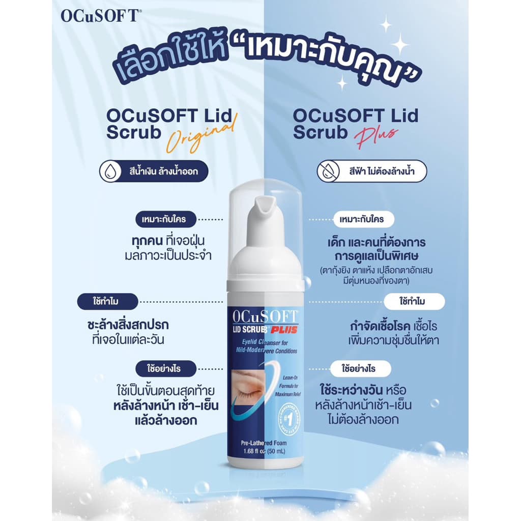 OCuSOFT Lid Scrub Original / Plus / Foam & Pad / Oust Demodex Cleanser ทำความสะอาดเปลือกตา รูปที่ 6