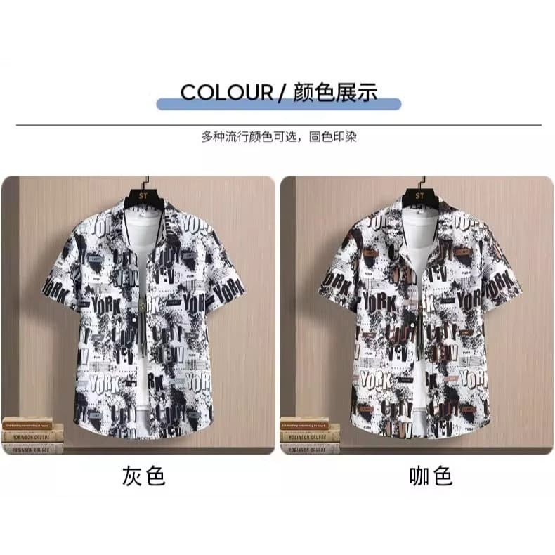 เสื้อเชิ้ตฮาวายสุภาพบุรุษเทศกาลดอกไม้ลายดอกไม้เสื้อสไตล์ฮาวาย รูปที่ 9