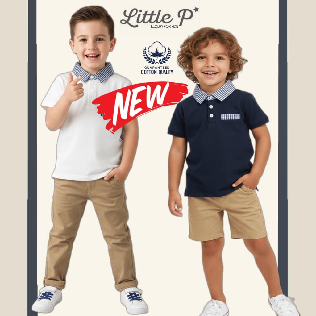 ส่งด่วน ใหม่ ! เสื้อโปโลเด็ก โปโลเด็กชาย เสื้อผ้าเด็กผู้ชาย อายุ​ 1-8 ปี By Little.P รูปที่ 2