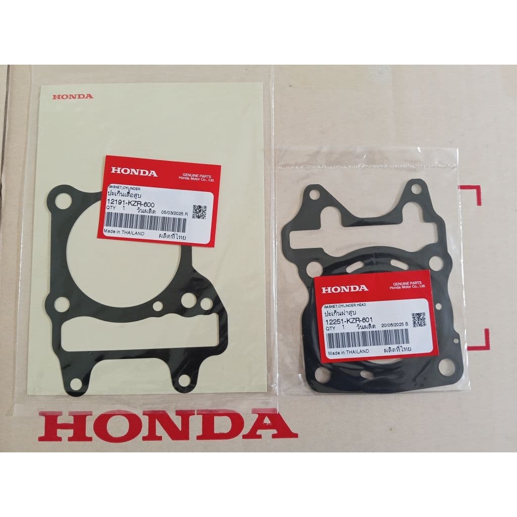 ปะเก็นฝาสูบ ปะเก็นเสื้อสูบ Click125i PCX125 แท้ศูนย์Honda 12191-KZR-600, 12251-KZR-601 รูปที่ 1