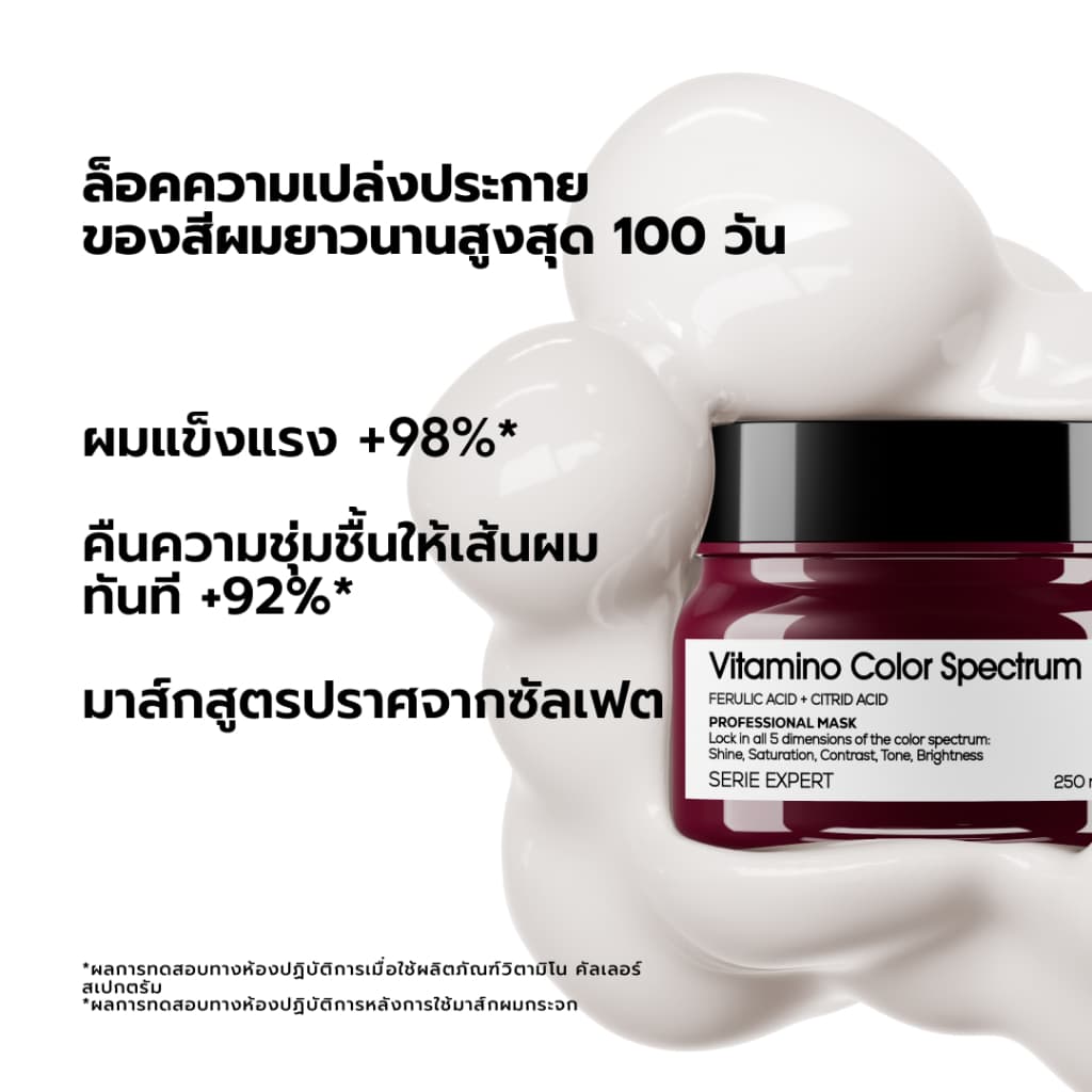 L'Oreal Professionnel Vitamino Color Spectrum Masque มาส์กเนื้อเข้มข้นบำรุงผมทำสีล้ำลึก คืนความสุขภาพดี 250ml รูปที่ 4