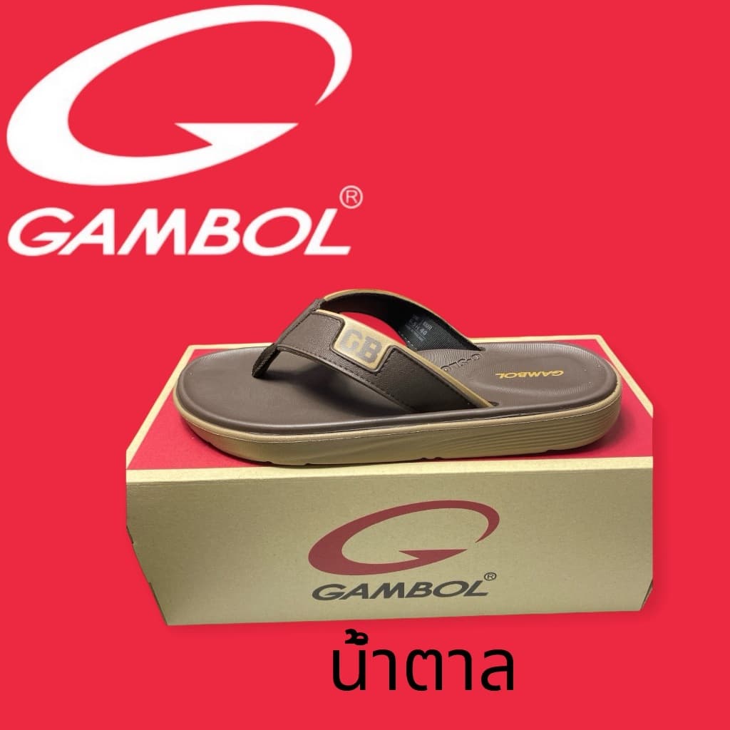 GAMBOLรองเท้าแตะหนีบรุ่นGM41145siez40-44สีดำ/ครีม/น้ำตาล/เทาเข้ม รูปที่ 4