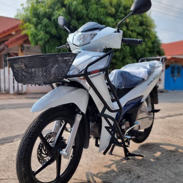 แคชบาร์ Wave125i ทุกรุ่น ตัวใหม่2023-2026,LED2019-2022,วาฬ2012-2018 จุดยึดโครงรถ100% ไม่ยึดแฟริ่ง รูปที่ 1