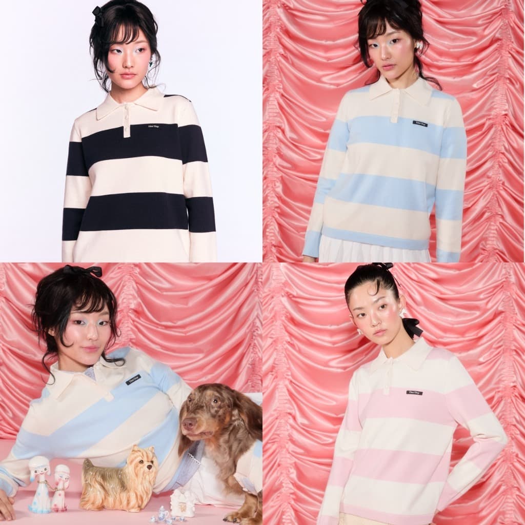 CHUUCHOP - Mochi Sweater เสื้อสเวตเตอร์แขนยาวลายทาง รูปที่ 1