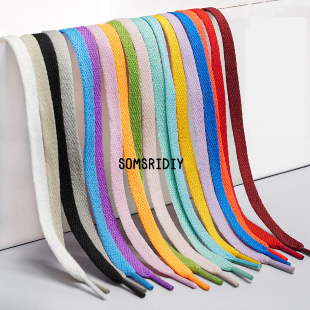 R02เชือกผูกรองเท้าแบบแบน 120เซน สีสดใส สำหรับรองเท้าผ้าใบ รองเท้ากีฬา รองเท้าลำลอง คุณภาพดี เส้นใยถักแน่น รูปที่ 4