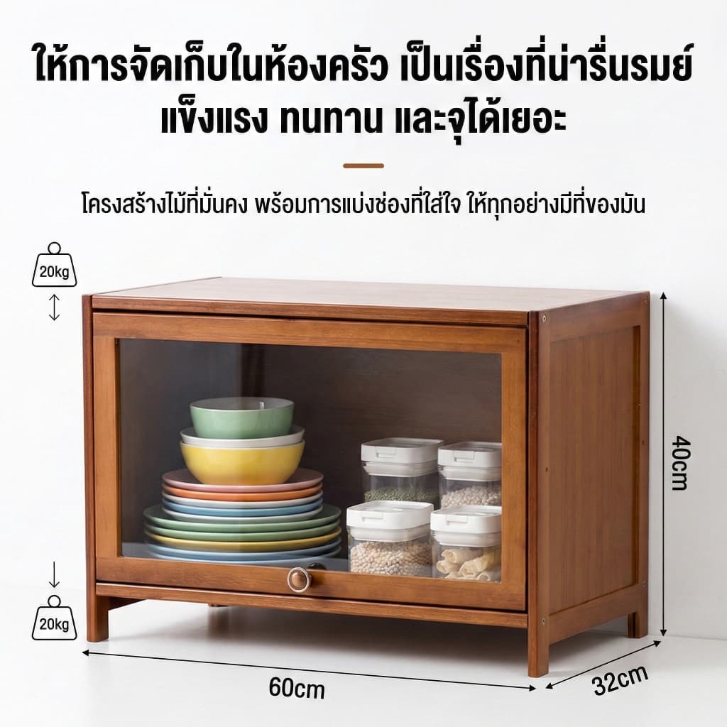 ตู้ครัว ตู้เก็บของจาน ตู้เก็บจานแบบดึงออกได้ ป้องกันฝุ่นและแมลง ดีไซน์เรียบง่าย รับน้ำหนักได้มาก รูปที่ 5