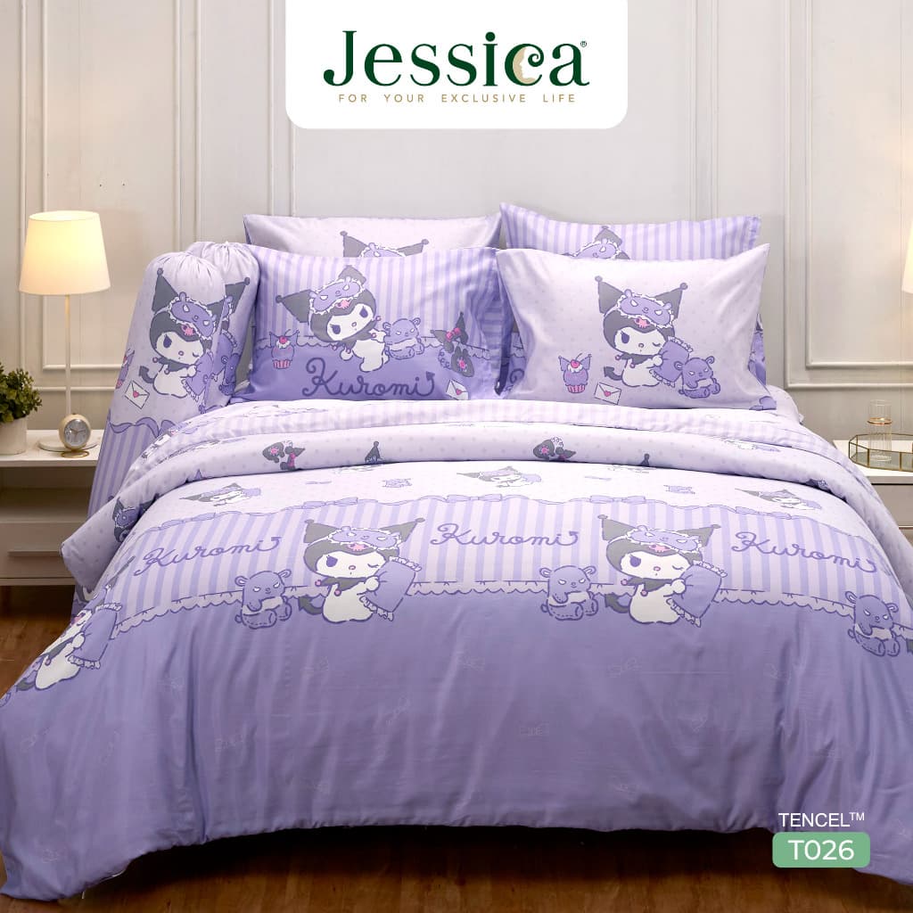 Jessica Tencel Kuromi T026 คุโรมิ เจสสิก้า ลายลิขสิทธิ์แท้ Sanrio ชุดเครื่องนอน ผ้าปูที่นอน ผ้านวม ผ้าห่ม รูปที่ 2