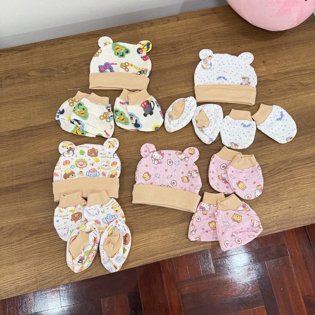 A01เซ็ตหมวก-ถุงมือ-ถุงเท้า3Dพี่หมีน่ารักตัดเย็บในประเทศไทยคนไทยผลิต รูปที่ 4